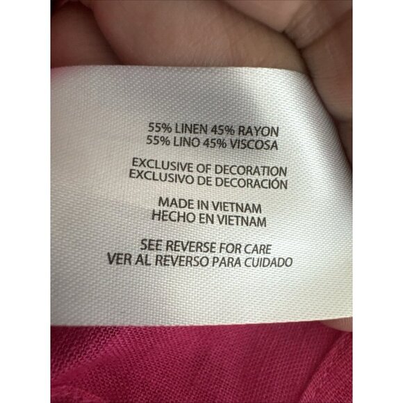 Gap Women's M Linen Blend Button Up Shirt Pink NWT 0152 - Picture 5 of 16